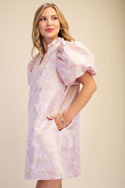 Vestido rosa manga