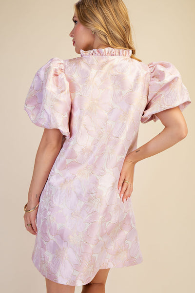 Vestido rosa manga