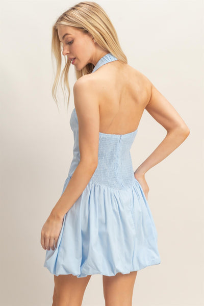 Vestido azul globo