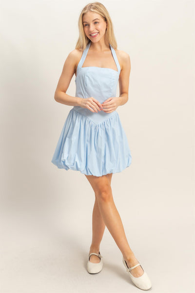 Vestido azul globo