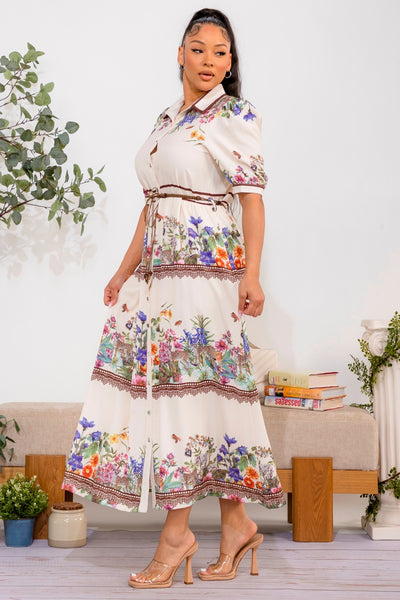 Vestido flores a media pierna
