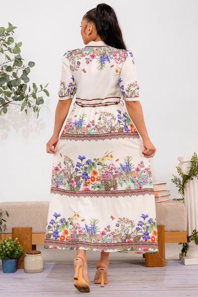 Vestido flores a media pierna