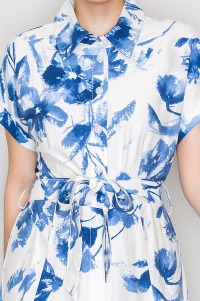 Vestido azul a media pierna