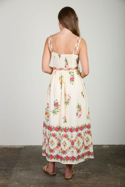 Vestido flores a media pierna