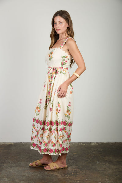 Vestido flores a media pierna