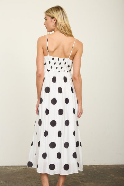 Vestido lunares negro a media pierna