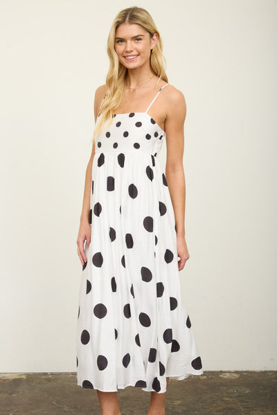 Vestido lunares negro a media pierna
