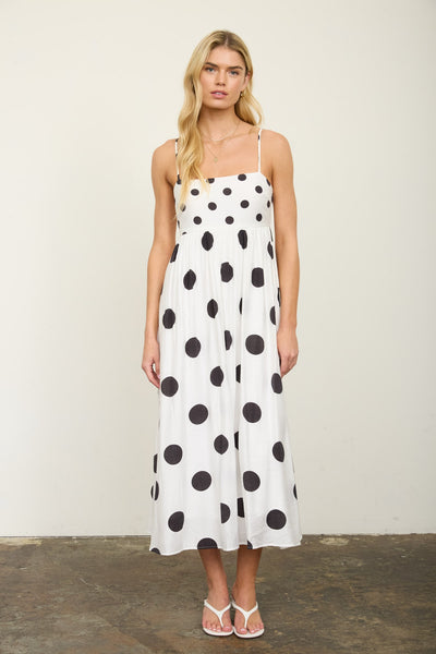 Vestido lunares negro a media pierna