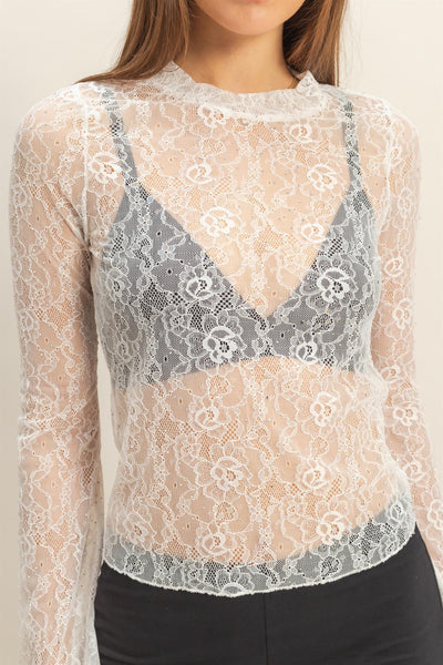 Blusa blanca trasparente