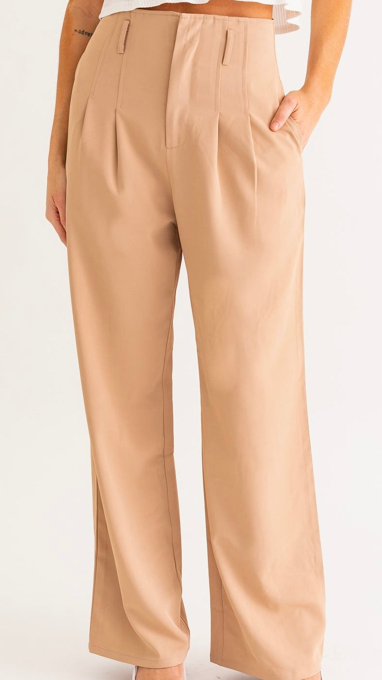 Pantalón palazo beige