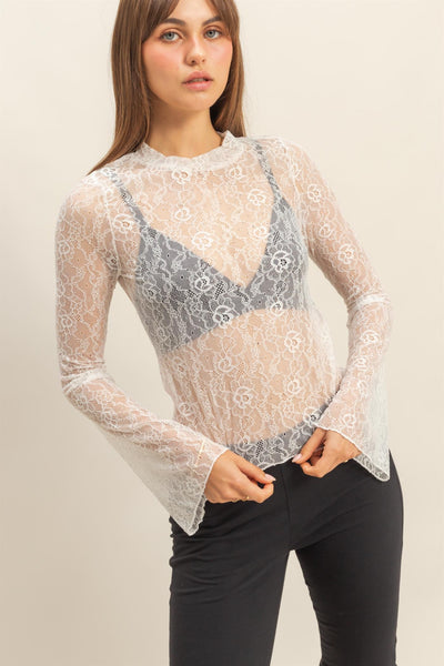 Blusa blanca trasparente