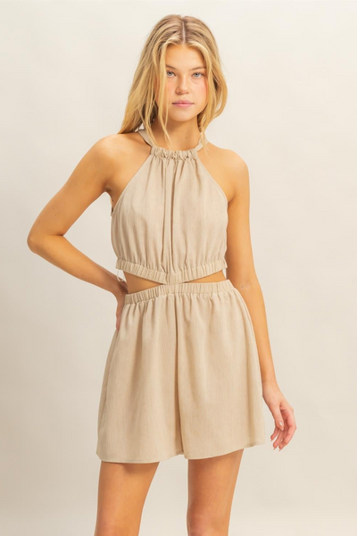 Romper beige abierto