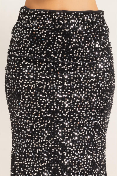 Falda negra lentejuela