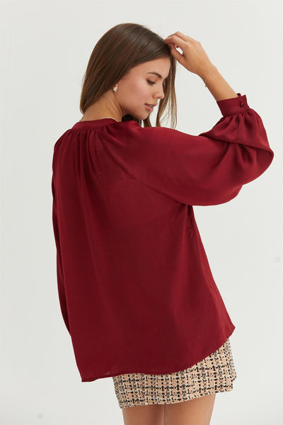 Blusa vino cuello