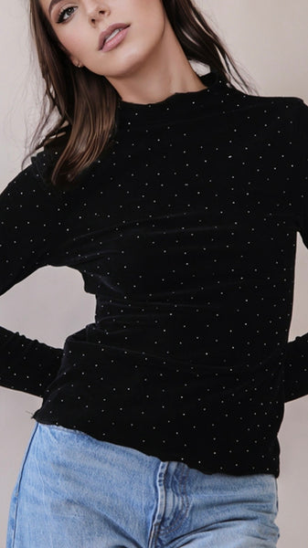 Blusa negra terciopelo