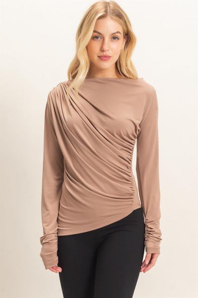 Blusa beige hombro