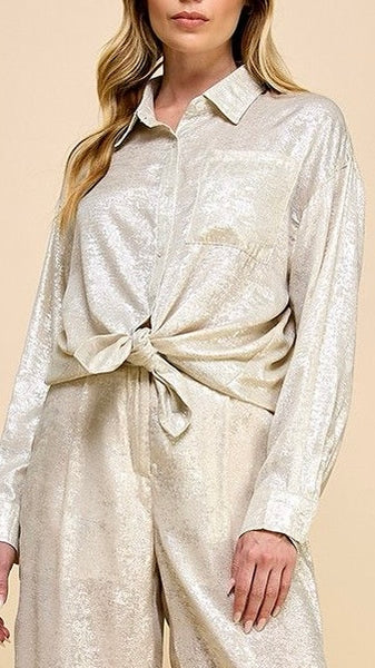 Blusa plata metálica