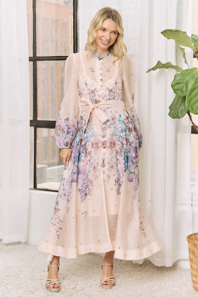 Vestido rosa largo