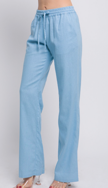 Pantalón azul lino