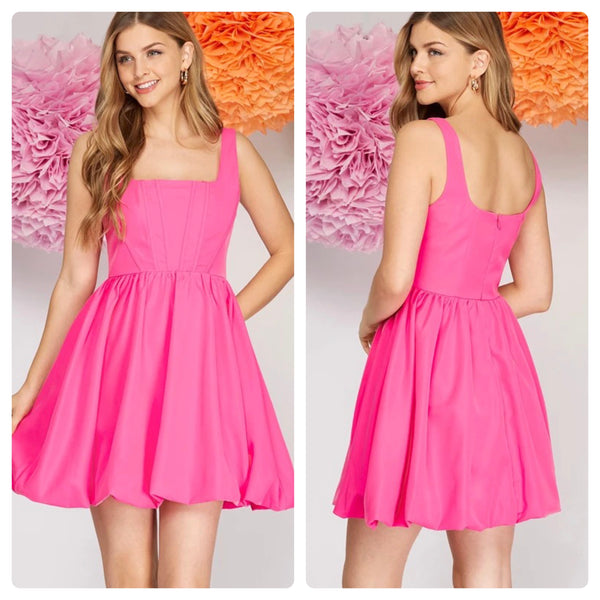 Vestido rosa bubble