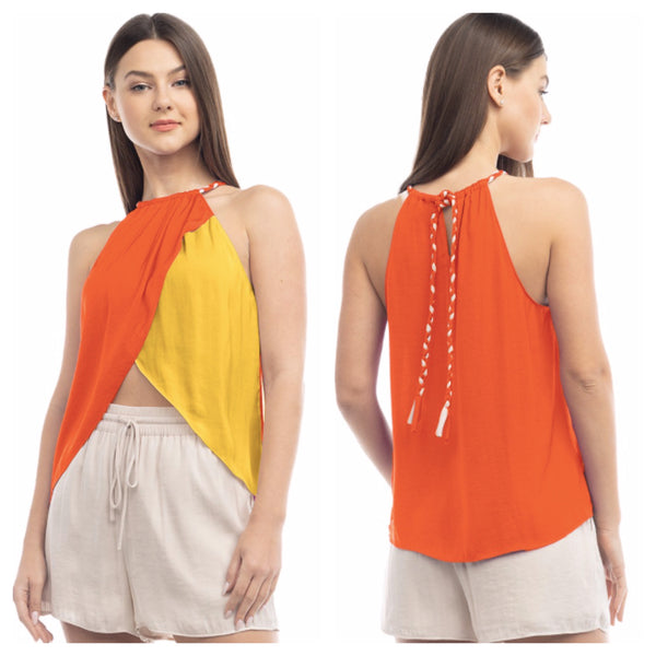 Blusa naranja amarillo