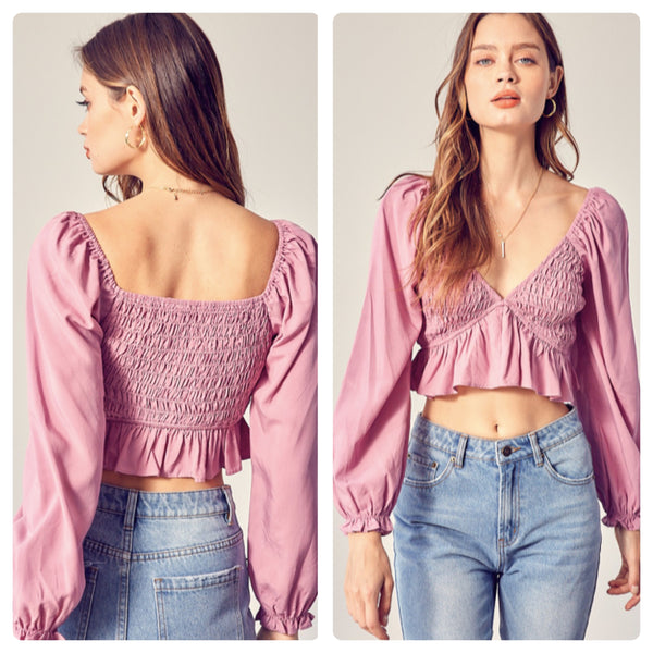 Crop top rosa claro