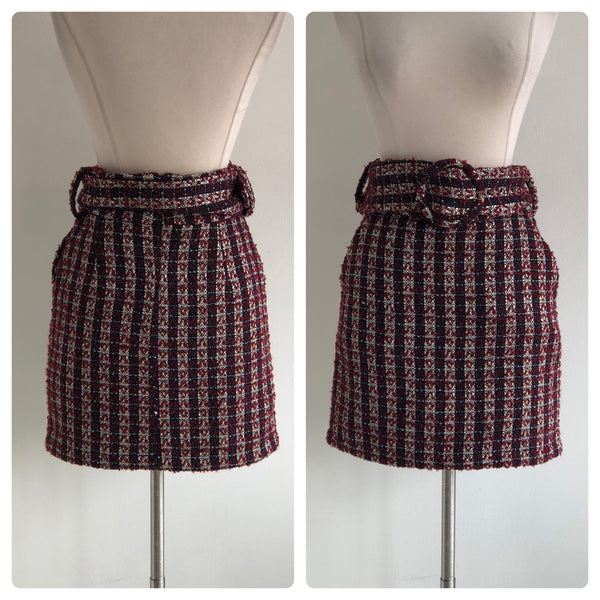 Falda vino tweed