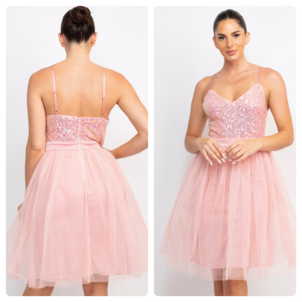 Vestido rosa tul