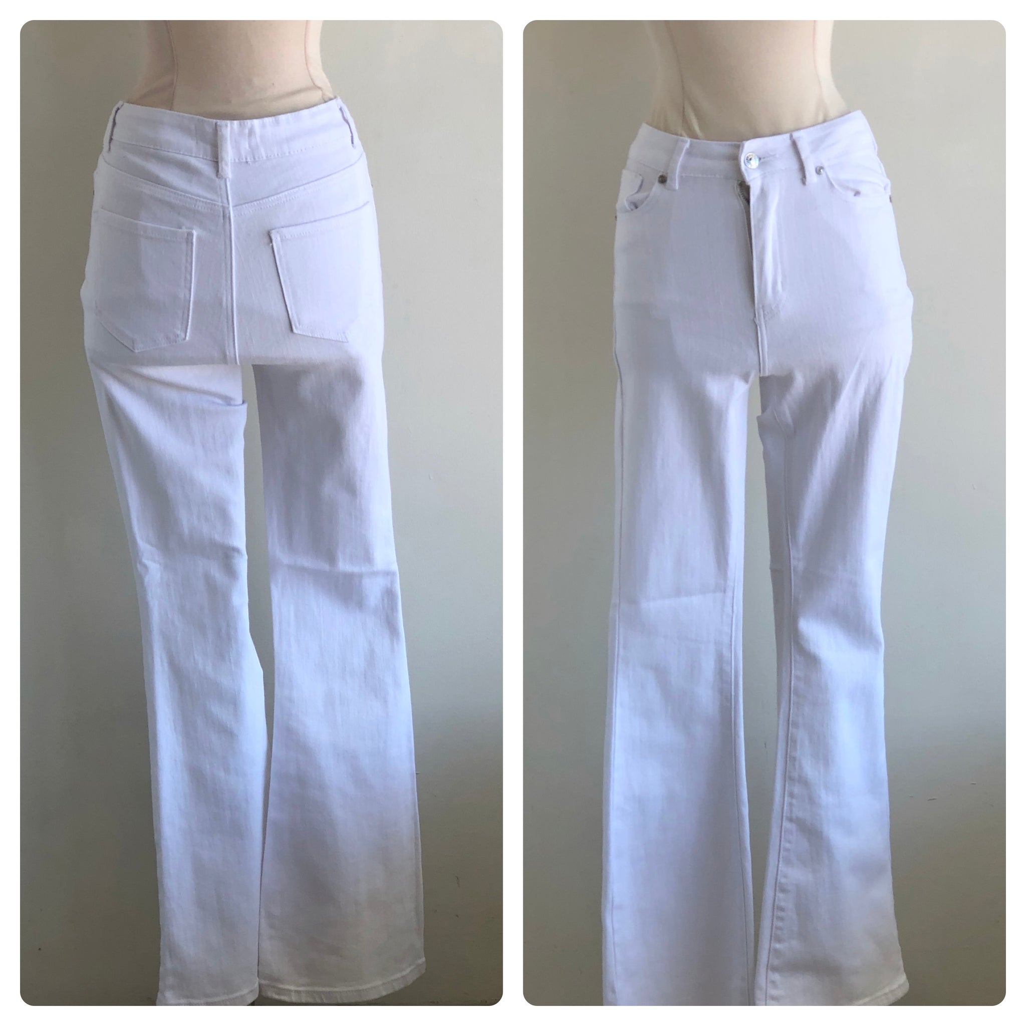 Jeans blanco campana