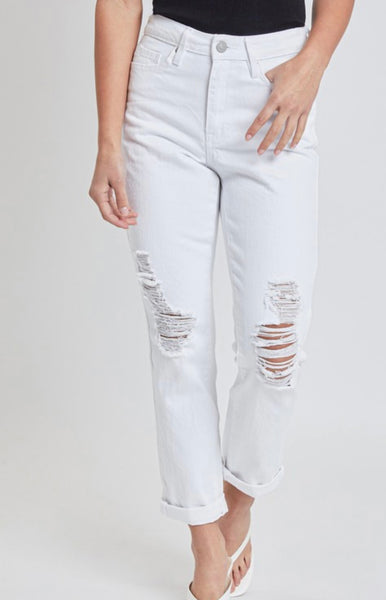 Jeans blancos rotos